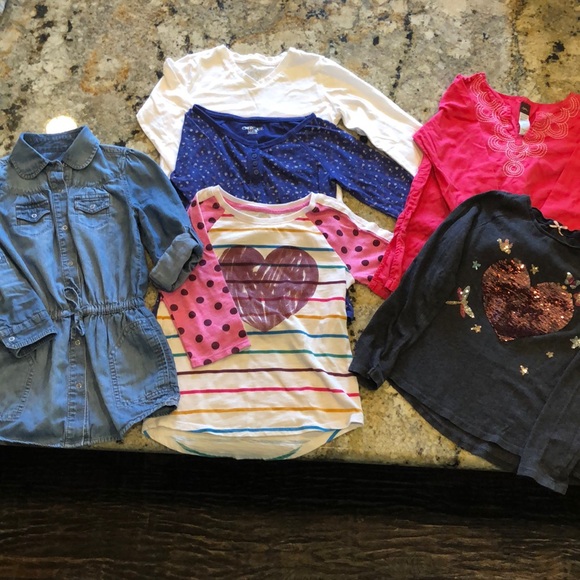 Other - Lot of 6 Girls’ Shirts- long sleeved- size 6-7
